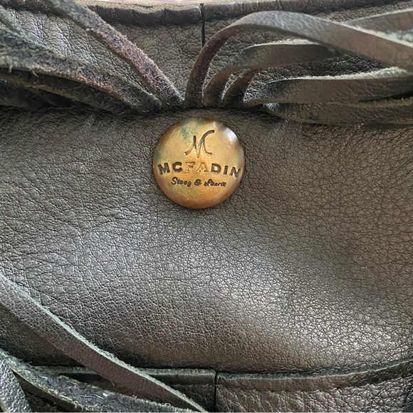 McFadin black leather fringe crossbody purse - Picture 4 of 9